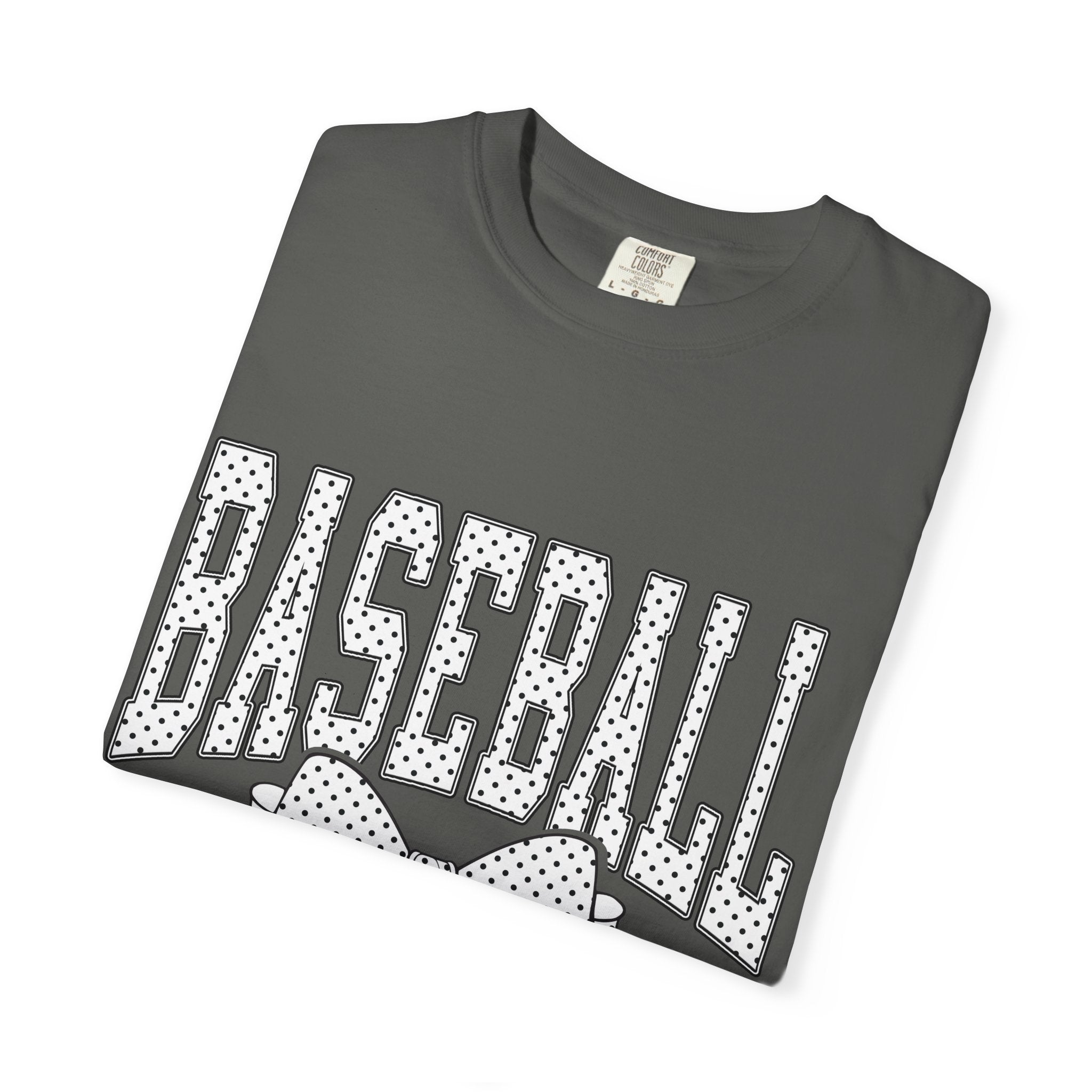 Baseball Bow T-Shirt — Cute Polka Dot Baseball Tee for Fans & Gift-Giving