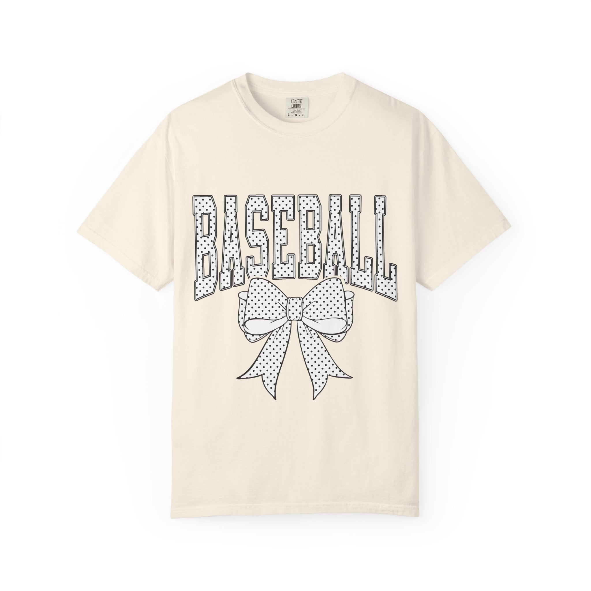 Baseball Bow T-Shirt — Cute Polka Dot Baseball Tee for Fans & Gift-Giving