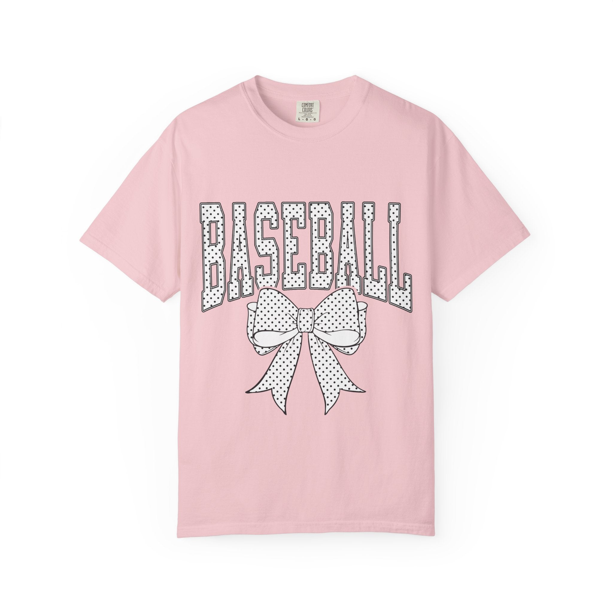 Baseball Bow T-Shirt — Cute Polka Dot Baseball Tee for Fans & Gift-Giving