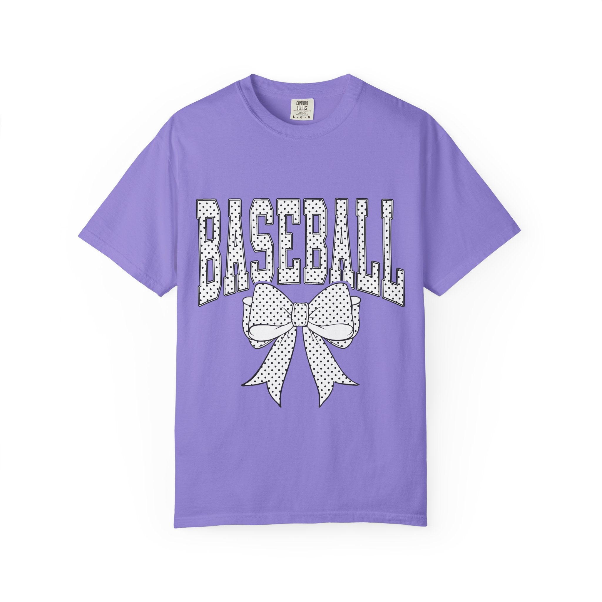 Baseball Bow T-Shirt — Cute Polka Dot Baseball Tee for Fans & Gift-Giving