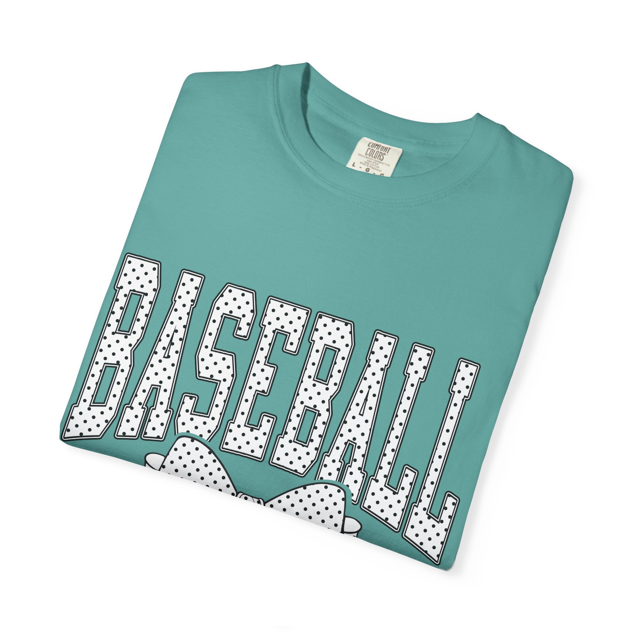 Baseball Bow T-Shirt — Cute Polka Dot Baseball Tee for Fans & Gift-Giving